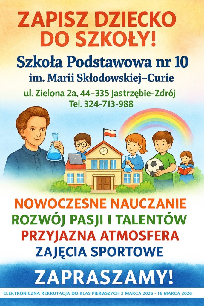 Rekrutacja do klas pierwszych na rok szkolny 2026/2027 plakat rekrutacja